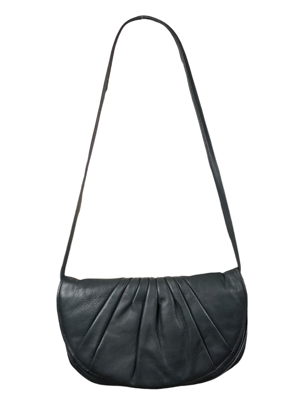 VTG‎ Nicole Black Half Moon Shoulder Crossbody Bag Purse Faux Leather